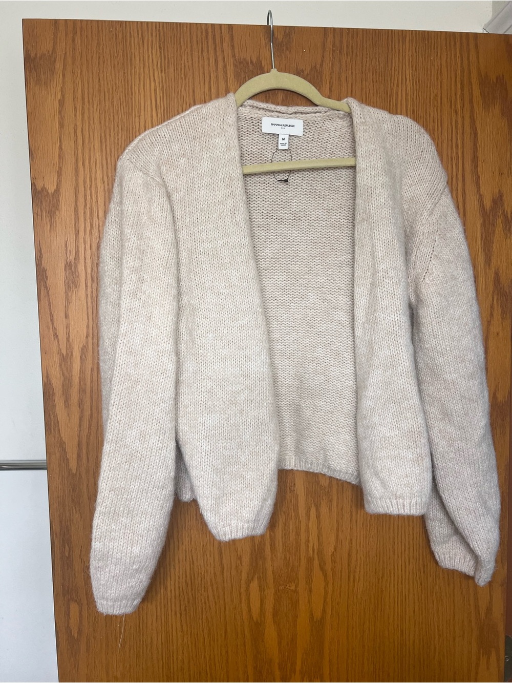 Banana Republic Cream Open-Front Knit Cardigan